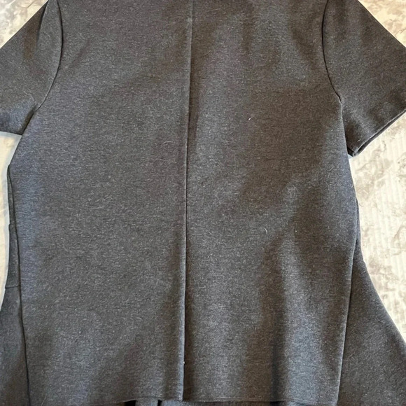 Woman’s J.Crew Blouse/medium/Heather gray/Ruffle flair bottom with short sleeves - Picture 9 of 15